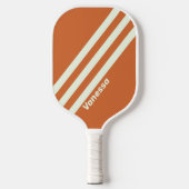 Retro Orange Three Stripes mit Name Pickleball Schläger (Vorderseite)