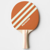 Retro Orange Three Stripes mit Name Tischtennis Schläger (Vorderseite)