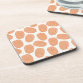 Retro Orange Thumbprint Muster Getränkeuntersetzer (Linke Seite)