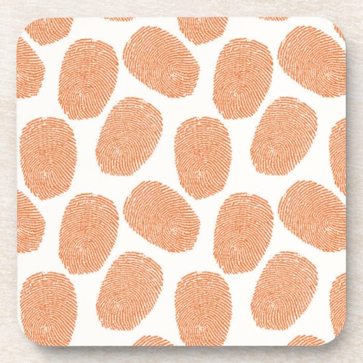 Retro Orange Thumbprint Muster Getränkeuntersetzer (Vorderseite)
