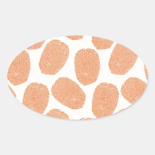 Retro Orange Thumbprint Muster Ovaler Aufkleber (Vorderseite)