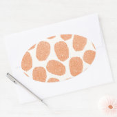 Retro Orange Thumbprint Muster Ovaler Aufkleber (Umschlag)