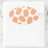 Retro Orange Thumbprint Muster Ovaler Aufkleber (Tasche)