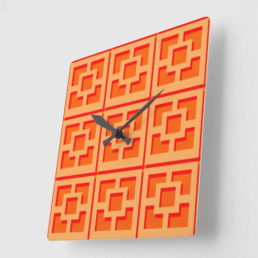 Retro Orange Trellis Acrylwand Uhr (Winkel)