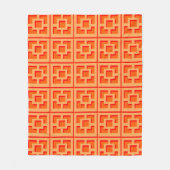 Retro Orange Trellis Fleece Blanket (Vorderseite)
