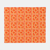 Retro Orange Trellis Fleece Blanket (Vorderseite (Horizontal))