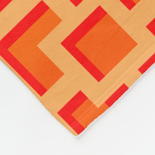 Retro Orange Trellis Fleece Blanket (Ecke)