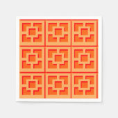 Retro Orange Trellis Paper Napkin Serviette (Vorderseite)