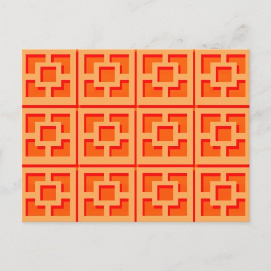 Retro Orange Trellis Postkarte (Vorderseite)