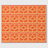Retro Orange Trellis Wrapping Paper Geschenkpapier (Flach)