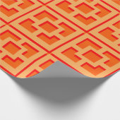 Retro Orange Trellis Wrapping Paper Geschenkpapier (Ecke)