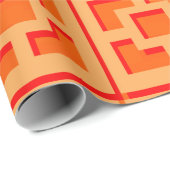 Retro Orange Trellis Wrapping Paper Geschenkpapier (Rolleneckpunkt)