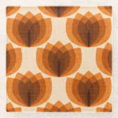 Retro-Orange-Tulpen-Blume Glasuntersetzer (Vorderseite)