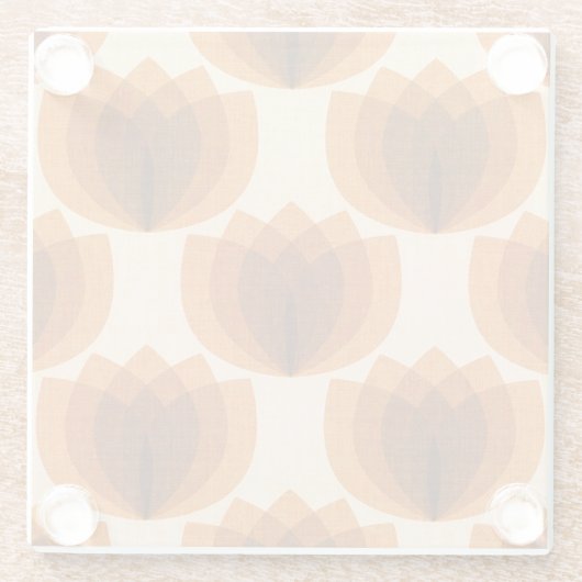 Retro-Orange-Tulpen-Blume Glasuntersetzer (Rückseite)