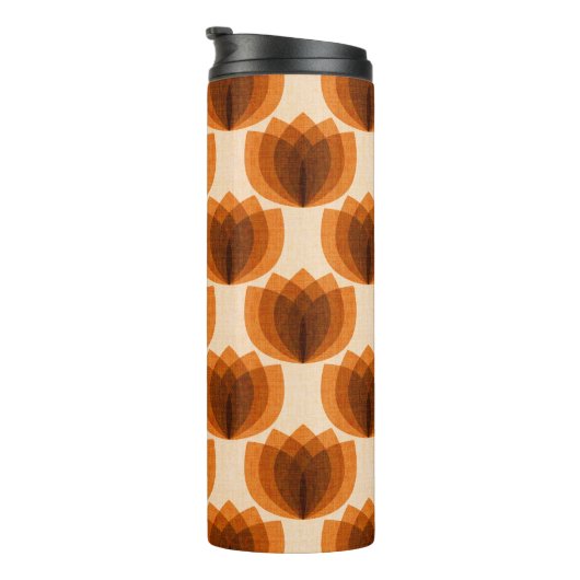 Retro-Orange-Tulpen-Blume Thermosbecher (Nach rechts gedreht)