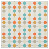 Retro Orange Turquoise Tan Cream Circles MCM Stoff (Muster)