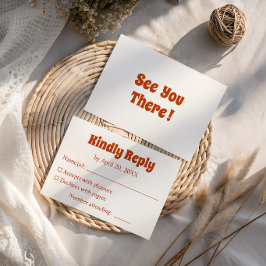 Retro-Orange-Typografie-Hochzeit RSVP Karte