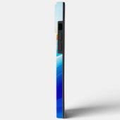 Retro Orange und abstrakte blaue, gekrümmte Linien Case-Mate iPhone Hülle (Rückseite / Links)