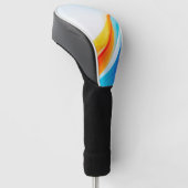 Retro Orange und abstrakte blaue, gekrümmte Linien Golf Headcover (angewinkelt)