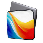 Retro Orange und abstrakte blaue, gekrümmte Linien Laptopschutzhülle (Vorderseite Links)