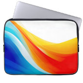 Retro Orange und abstrakte blaue, gekrümmte Linien Laptopschutzhülle (Vorderseite)