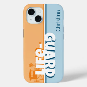 Retro Orange und Blau Rettungsschwimmer Personalis Case-Mate iPhone Hülle