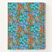 Retro Orange und Blue Florals Notizblock (Rückseite)