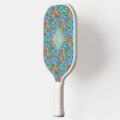 Retro Orange und Blue Florals Pickleball Schläger (Links)