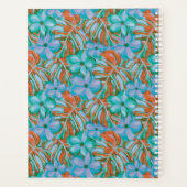 Retro Orange und Blue Florals Planer (Rückseite)