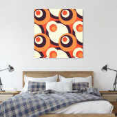 Retro Orange und Braun Fünfzig Abstrakte Kunst Pri Leinwanddruck (Insitu (Schlafzimmer))