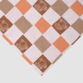 Retro orange und braun kariert mit Truthahn Seidenpapier (Detail)
