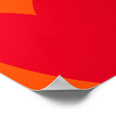 Retro Orange und Groovy Red Hearts Poster (Ecke)