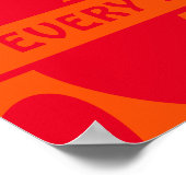 Retro Orange und Groovy Red Hearts Poster (Ecke)