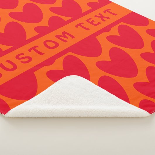 Retro Orange und Groovy Red Hearts Sherpadecke (3/4)