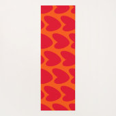 Retro Orange und Groovy Red Hearts Yogamatte (Rückseite)