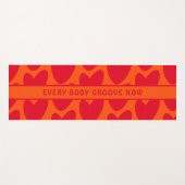 Retro Orange und Groovy Red Hearts Yogamatte (Vorderseite (Horizontal))