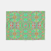 Retro Orange und Lime Green Abstrakt Pattern Fleecedecke (Vorderseite (Horizontal))