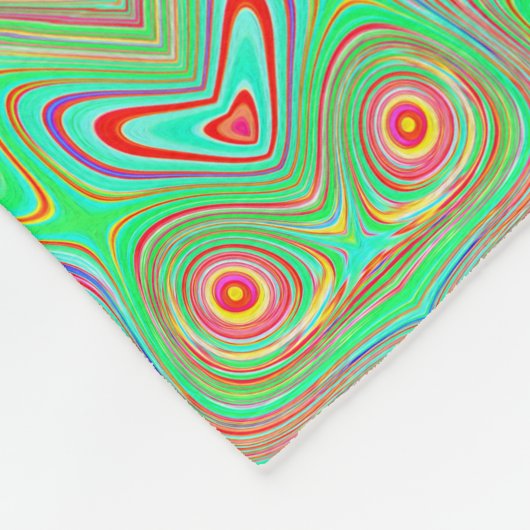 Retro Orange und Lime Green Abstrakt Pattern Fleecedecke (Ecke)