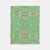 Retro Orange und Lime Green Abstrakt Pattern Fleecedecke (Vorderseite)