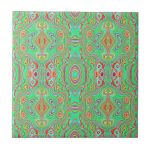 Retro Orange und Lime Green Abstrakt Pattern