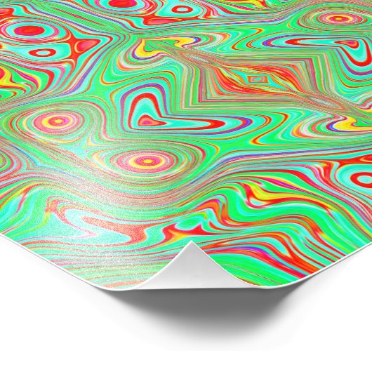 Retro Orange und Lime Green Abstrakt Pattern Fotodruck (Ecke)