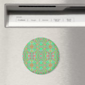 Retro Orange und Lime Green Abstrakt Pattern Magnet (In Situ (Geschirrspüler))