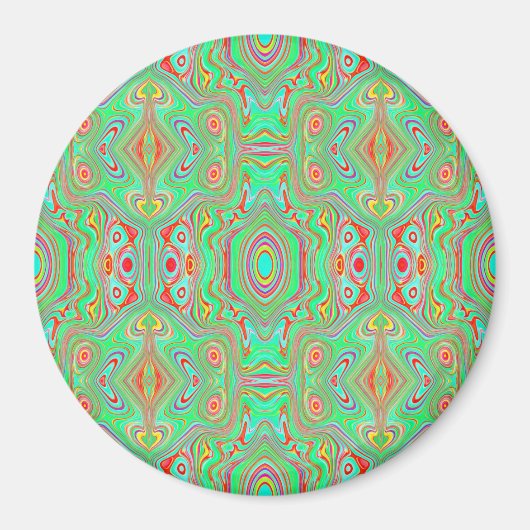 Retro Orange und Lime Green Abstrakt Pattern Magnet (Vorne)