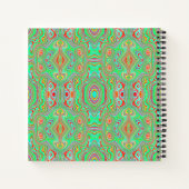 Retro Orange und Lime Green Abstrakt Pattern Notizblock (Rückseite)
