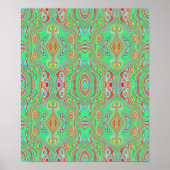 Retro Orange und Lime Green Abstrakt Pattern Poster (Vorne)