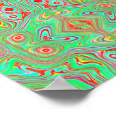 Retro Orange und Lime Green Abstrakt Pattern Poster (Ecke)