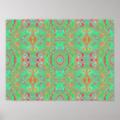 Retro Orange und Lime Green Abstrakt Pattern Poster (Vorne)
