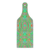 Retro Orange und Lime Green Abstrakt Pattern Schneidebrett (Vorderseite)