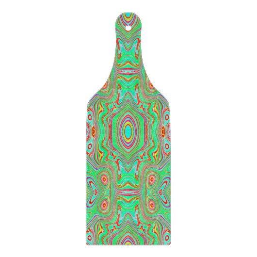 Retro Orange und Lime Green Abstrakt Pattern Schneidebrett (Vorderseite)