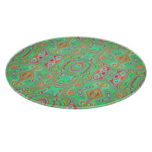 Retro Orange und Lime Green Abstrakt Pattern Schneidebrett (Ecke)